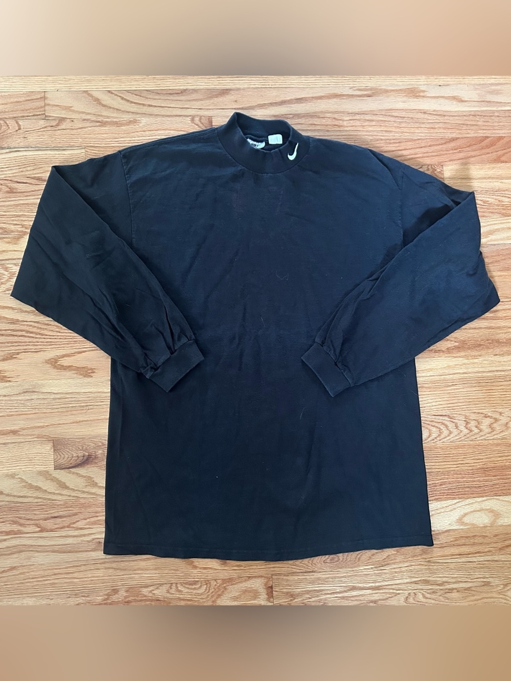 Vintage Nike Black Long-Sleeve Mock Neck Shirt